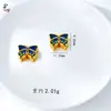 Retenção de Cor Alta Ouro Areia Antigo Acessórios DIY Borboleta Azul Queimado Colorida Borboleta Esmaltada Flor Pulseira Colar Acessórios de Joias