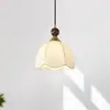 Luminária Pendente Vintage Estilo Francês para Quarto, Luminária Pendente Retro de Madeira Maciça e Tecido, Balcão de Bar, Corredor, Luminária Romântica de Cabeceira