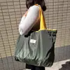 Bolsa de Compras Dobrável de Cor Sólida Bolsa de Armazenamento à Prova d'Água Bolsa Portátil para Supermercado Grande Capacidade com Cordão Ecológica Bolsa Nuvem