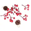 Fruta Artificial de Natal Fruta Vermelha de Natal Fruta de Cinco Pontas Acessórios DIY para o Feriado de Natal Acessórios de Decoração para Bonsai Artificial
