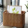 Grande cesta de armazenamento com trama semelhante ao rattan, no estilo INS da moda, perfeita para organizar armários e guarda-roupas, e para armazenamento simples na sala de estar