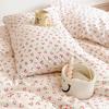 Juego de Ropa de Cama de Doble Capa de Gasa Clase A Funda de Almohada Individual Juego de Dos Toallas de Almohada Estampado Fresco Fundas de Almohada para Adultos Dormitorio