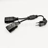Cable de Extensión de Dos Clavijas Estándar Europeo, Cable de Alimentación Europeo Macho a Hembra Uno a Dos, Cable de Extensión Estándar Europeo Uno a Dos