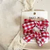 Grampo de Cabelo Infantil Estrela Xadrez Vermelho Bolinhas Laço Ano Novo Grampo Lateral Grampo para Franja