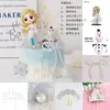 Decoración de Pastel Princesa Elsa Figuras Frozen Adornos Castillo Copo de Nieve Inserts Horneado Cumpleaños Niña Bebé