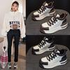 Tenis Blancos de Caña Alta para Mujer, Nuevo Estilo Otoño 2026, Zapatos Casuales con Cordones de Cuero Genuino, Tenis de Plataforma Gruesa que Aumentan la Altura, Venta al por Mayor