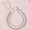 Joyería Transfronteriza Europea y Americana Cadena Retorcida Retro Personalizada Pulsera para Mujer Pulsera Metálica Simple Versátil Venta al por Mayor