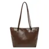 2026 Verano Cuero Aceitado y Encerado Bolso Tote Retro para Mujer Gran Capacidad Superficie Suave para Viajes Diarios Hombro Único Bolso de Compras Colgante Venta al por Mayor