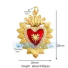 P04 L49B Accesorios para joyería DIY AMOR AMOR corazón circón rojo aceite goteando alas de cupido