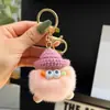 Llavero de haba pequeña de pelo sintético colgante de felpa hecho a mano llavero de alto valor de color llavero diy regalo de nicho elfo
