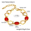 Diseño de Rueda de la Fortuna Oro de 18 Quilates Acero Inoxidable Tobillera Colorida Nicho Elegante Versátil Verano Lujo Accesible Tobillera Joyería para el Pie