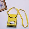 Bolso para teléfono móvil de estilo coreano con diseño de panda pequeño, bandolera de punto, bolso de mano con solapa, bolso informal para salir