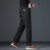 Ropa de hombre de moda / Colección de otoño 2026: cintura elástica, casual de negocios para hombre, mezclilla gruesa, pantalones largos de pierna recta
