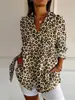 2026 Nueva Camisa de Mujer Verano Europea y Americana de Moda Camisa de Manga Larga Estampada Camisa 3D Patrón Floral Ligeramente Elástica