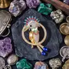 Broche Papagaio Colorido de Diamante em Liga de Metal Retrô, Versátil, Lapela Animal de Alto Padrão, Acessórios de Vestuário Luxuosos e Exquisitos