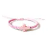 Pulsera de Mano Tejida a Mano con Cruz Turquesa de Venta Caliente Transfronteriza, Cuerda de Mano Tejida a Mano, Pulsera Ajustable Unisex para Pareja, Tobillera de Playa