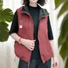 Chaleco con Capucha Reversible para Mujer, Estilo Otoño 2025, Chaleco Corto Versátil sin Mangas, para Mamás