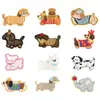 Parche de Bordado Adhesivo de Doble Cara Pegatina de Tela Perro Dachshund Lindo Pegatina de Tela Bordada DIY Bolsa Pegatina de Parche para Cachorro