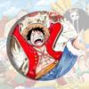 Colgante de insignia de hojalata de One Piece Luffy Suolong Shanzhi, redondo, portátil, pequeño espejo, barra periférica de anime