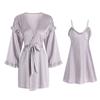 Rosa si sexy escote pronunciado tentación espalda descubierta color liso satén tirantes camisón para mujer ropa de casa traje 2199
