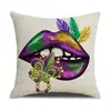 Venta Caliente de AliExpress Funda de Almohada de Carnaval con Estampado Divertido, Poliéster, Funda de Cojín para Sofá Resistente a Manchas, Almohada de Mesita de Noche