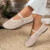 Sapatos de salto baixo vazados atacado, novos sapatos baixos de verão Mary Jane tamanho grande para mulheres, fivela plana respirável 2026 comércio exterior