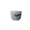 Taza de Té Pequeña Antigua de la Dinastía Qing, Diseño de Camarones Azules y Blancos Pintado a Mano, Taza Individual para Uso Doméstico, Taza de Té Cerámica para una Sola Porción