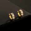 Brincos de Argola de Cobre Europeus e Americanos com Zircônia Incrustada, Design Nicho Feminino Personalizado, Brincos de Alta Qualidade, Brincos de Luxo Leve Atacado