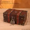 Caixa de madeira com cadeado de combinação estilo antigo vintage, caixa de armazenamento para itens diversos de mesa, adereço de fotografia para sala secreta, caixa de armazenamento retrô