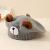Estilo Coreano Primavera Otoño Lindo Dulce Boina Sombrero Dibujo Animado Oso Pequeño Sombrero Niños Súper Lindo Unisex Lana Tejida Sombrero Venta al por Mayor