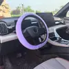 Cubierta para volante de coche, cubierta de volante de coche de felpa, nueva cubierta de volante cálida de invierno, piel sintética multicolor de felpa corta