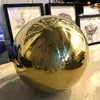Bola de Acero Inoxidable, Bola de Metal, Esfera Dorada Decorativa Hueca, Adorno Metálico Brillante, Pilar de Puerta, Oro Titanio, Metal Fino