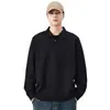 Sudadera tipo Polo para Hombre Otoño 2026 Nueva Ropa de Otoño e Invierno con Forro Polar y Cuello Camisero Camiseta de Manga Larga para Hombre