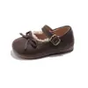 2026 Primavera Nuevos Zapatos de Cuero para Niñas Zapatos de Princesa Zapatos de Baile para Niños Suela Blanda Planos con Lazo Venta al por Mayor