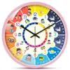 Reloj de Pared para Aula de Jardín de Infancia Reloj de Trabajo y Descanso para Estudiantes de Primaria en Casa Reloj de Pared de Cuarzo Reloj de Dibujos Animados para Niños Reloj de Reconocimiento para Educación Temprana