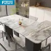 Aura Púrpura del Este Mesa de Mármol Natural Mesa Isla Montaña y Río Púrpura Mesa de Comedor Mesa de Piedra de Lujo Panel de Pared de Fondo