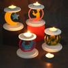 Molde de Silicona para Hacer Portavelas de Doble Capa con Forma de Castillo, Figura de Oración de Luna y Estrella para Manualidades