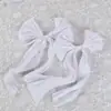 Bolsa de Gasa Perlada Satín Nieve Accesorios para el Cabello Hechos a Mano DIY Decoración de Flor de Lazo Grande Plisado Ramo de Flores Cinta de Satín Cinta de Satín