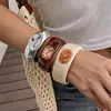 Pulsera redonda abierta de resina de borde ancho europea y americana, inspirada en la dopamina, fresca y versátil, joyería de nicho de alta gama para mujer