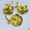 Flor de pétalos de cobre fundido DIY latón cobre胚ón colgante ropa pendientes colgante accesorios de cobre diy