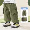 Calça Longa Kaka Panda Infantil para Exterior Outono Calça Casual para Meninos Calça para Meninas Primavera e Outono Calça Cargo para Bebê Roupa Infantil