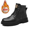Botas Martin 2025 Otoño e Invierno Forradas de Lana Engrosadas Cálidas Botas de Cuero para Hombre Joven Tendencia Casual Botas de Trabajo Británicas Tendencia