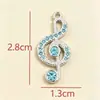 Colgante de Nota Musical con Pedrería de Aleación Accesorios de Joyería DIY Hechos a Mano Incrustado con Diamantes Versátil Vintage Colgantes para Collar Pendientes