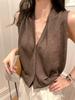 ¡Altamente Recomendado! Chal de lino con cuello holgado para mujer, top elegante de verano con cuello en V, capa interior