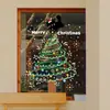 Pegatinas Estáticas para Vidrio de Ventana de Navidad Transfronterizas 2027 Árbol de Navidad Decoración del Hogar Pegatinas para Puertas Calcomanías para Ventanas Año Nuevo