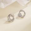 Anillo de diamantes Aretes de circonita para mujer temperamento dulce de lujo ligero diseño exquisito aretes populares para uso diario que combinan con todo 2023
