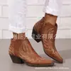 Juyuan 2026 Otoño e Invierno Nuevas en Stock Comercio Exterior Talla Grande Botas de Mujer Bordadas Wish Botas de Cuero para Mujer Europeas y Americanas de Amazon