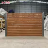 Valla de aleación de aluminio con veta de madera sintética para patio exterior para casas de autoconstrucción y villas, Barandilla Artística de Aluminio Metálico, Valla de Jardín, Barrera Protectora