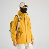 Conjunto de Dos Piezas Mismo Estilo Marca Grande, Tres en Uno, Unisex, Forro Polar Desmontable, Ropa de Montañismo Resistente al Viento e Impermeable para Exteriores