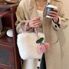 Bolsa Cereja 2026 Outono/Inverno Nova Bolsa de Mão de Pelúcia Bolsa de Ombro Feminina Corrente Modelo Balde Tendência da Moda Bolsa Feminina Mais Vendida